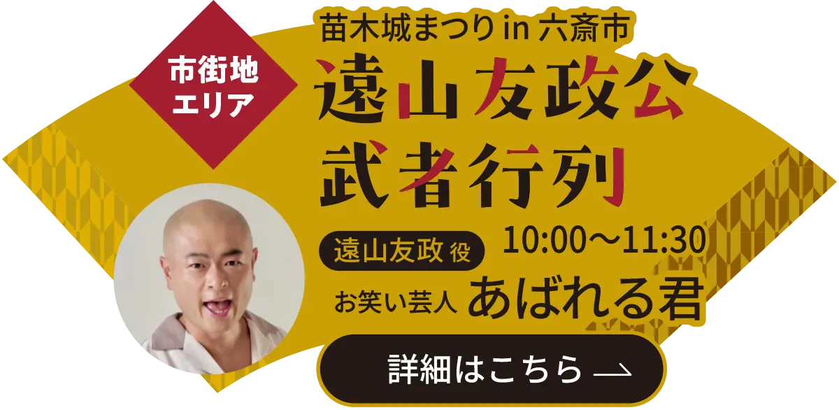 苗木城まつりin六斎市　遠山友政公武者行列