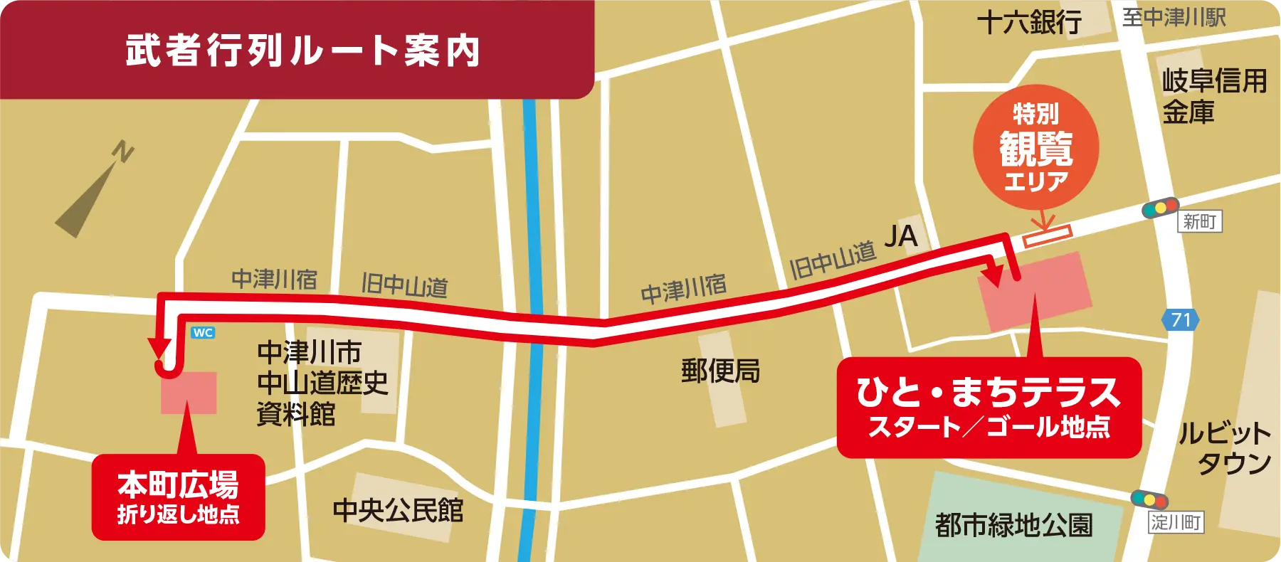 武者行列ルート案内